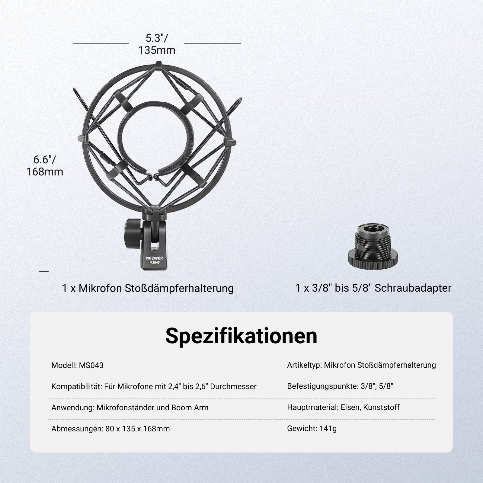 NEEWER MS043/MS048 Mikrofon Stoßdämpfer Halterung - Image 7