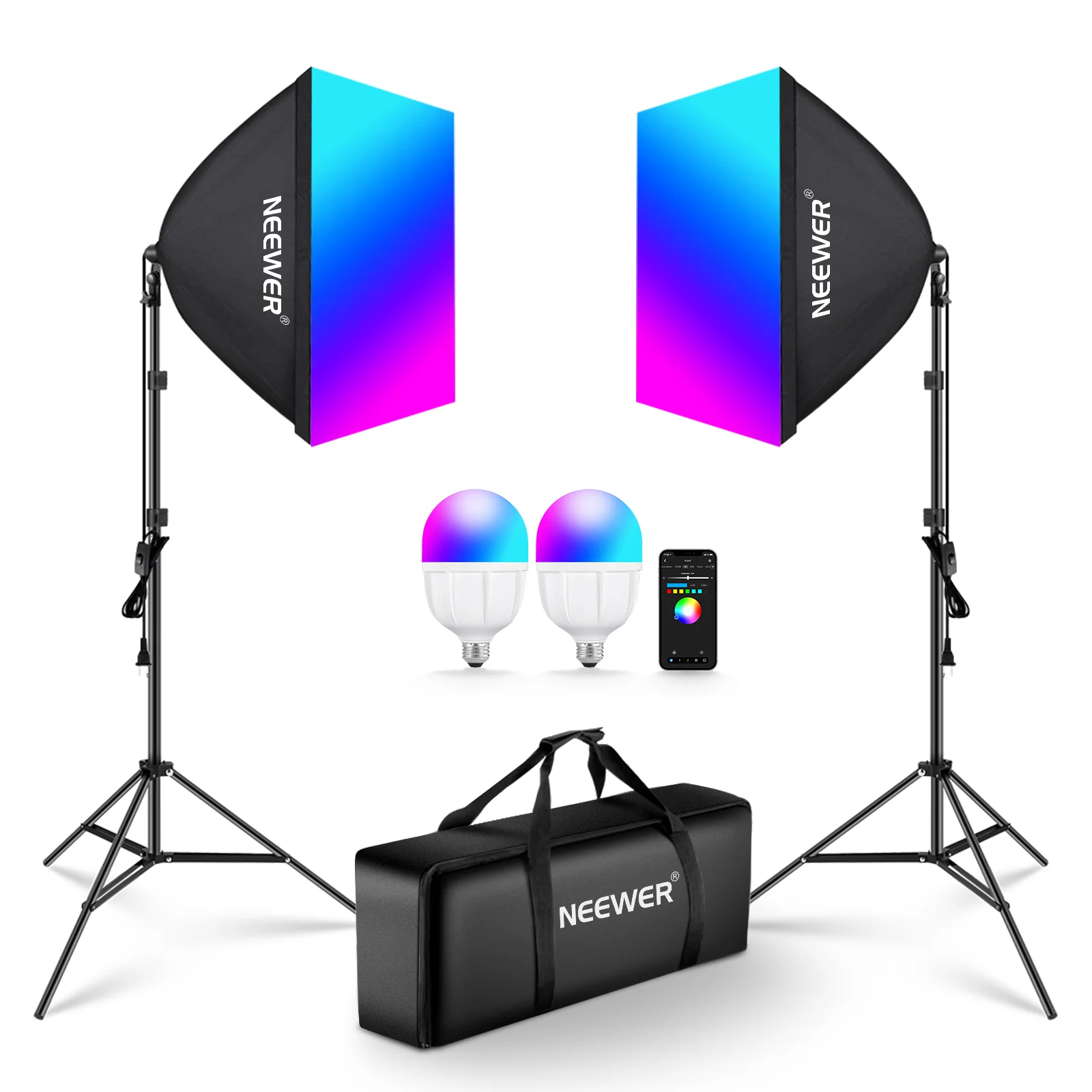 NEEWER NK800 RGB Softbox Beleuchtungsset mit App Steuerung - Image 10