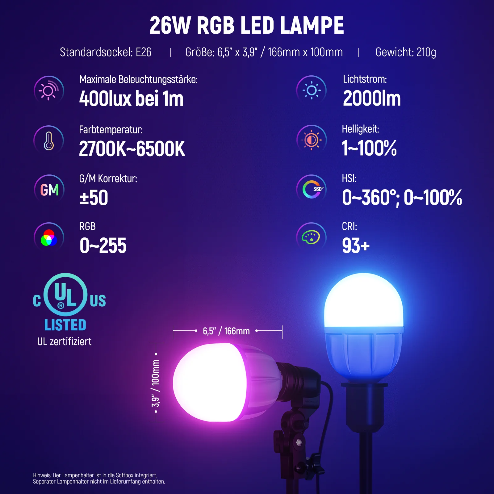 NEEWER NK800 RGB Softbox Beleuchtungsset mit App Steuerung - Image 2