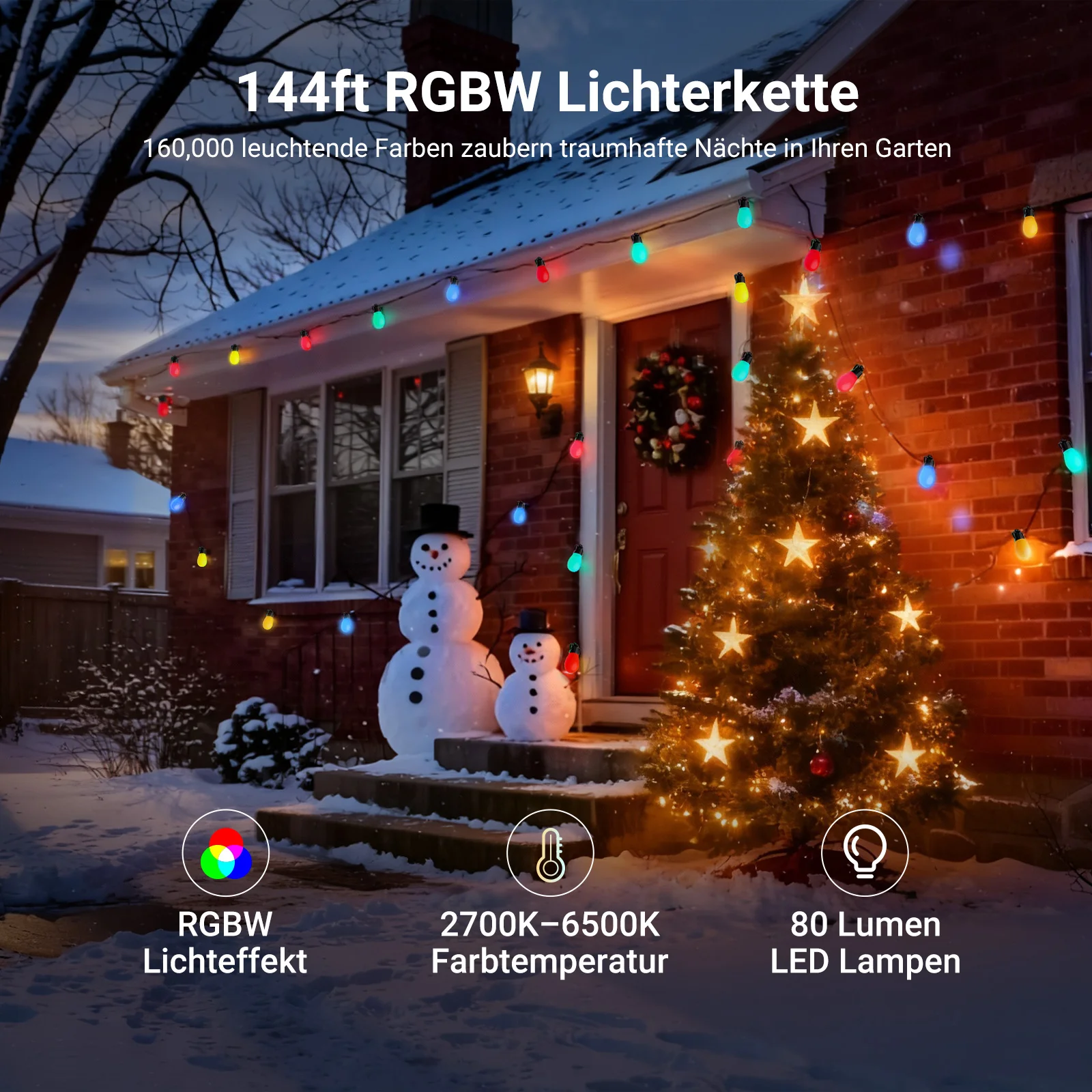 NEEWER NR01 RGBW Smarte Outdoor Lichterkette für Garten & Terrasse - Image 23