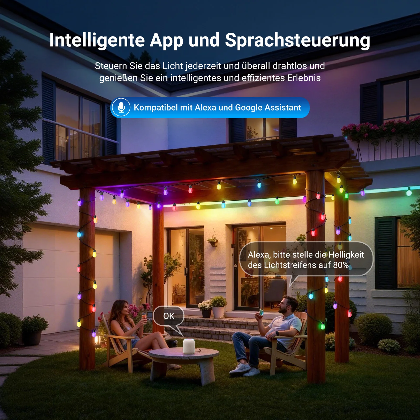 NEEWER NR01 RGBW Smarte Outdoor Lichterkette für Garten & Terrasse - Image 4