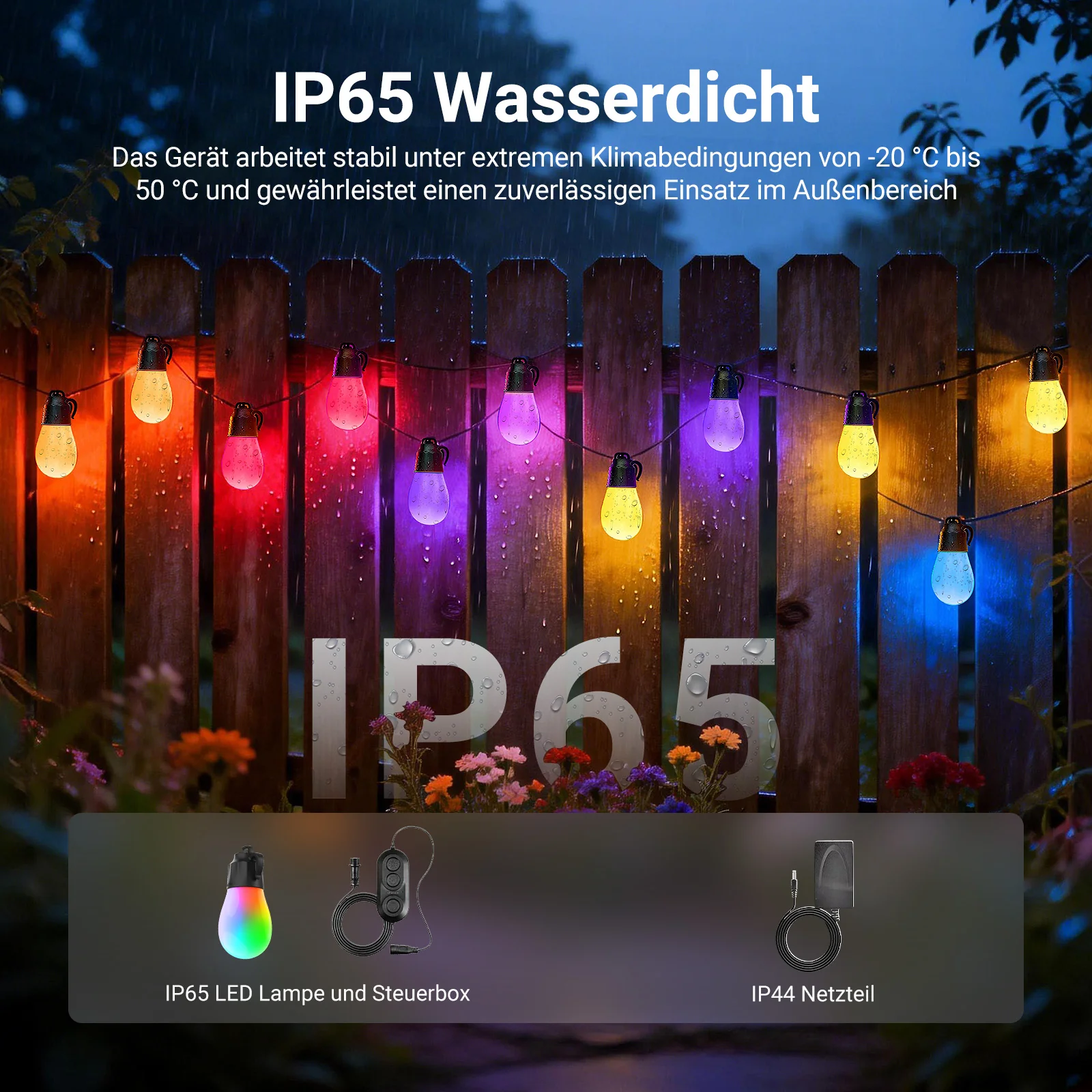 NEEWER NR01 RGBW Smarte Outdoor Lichterkette für Garten & Terrasse - Image 6