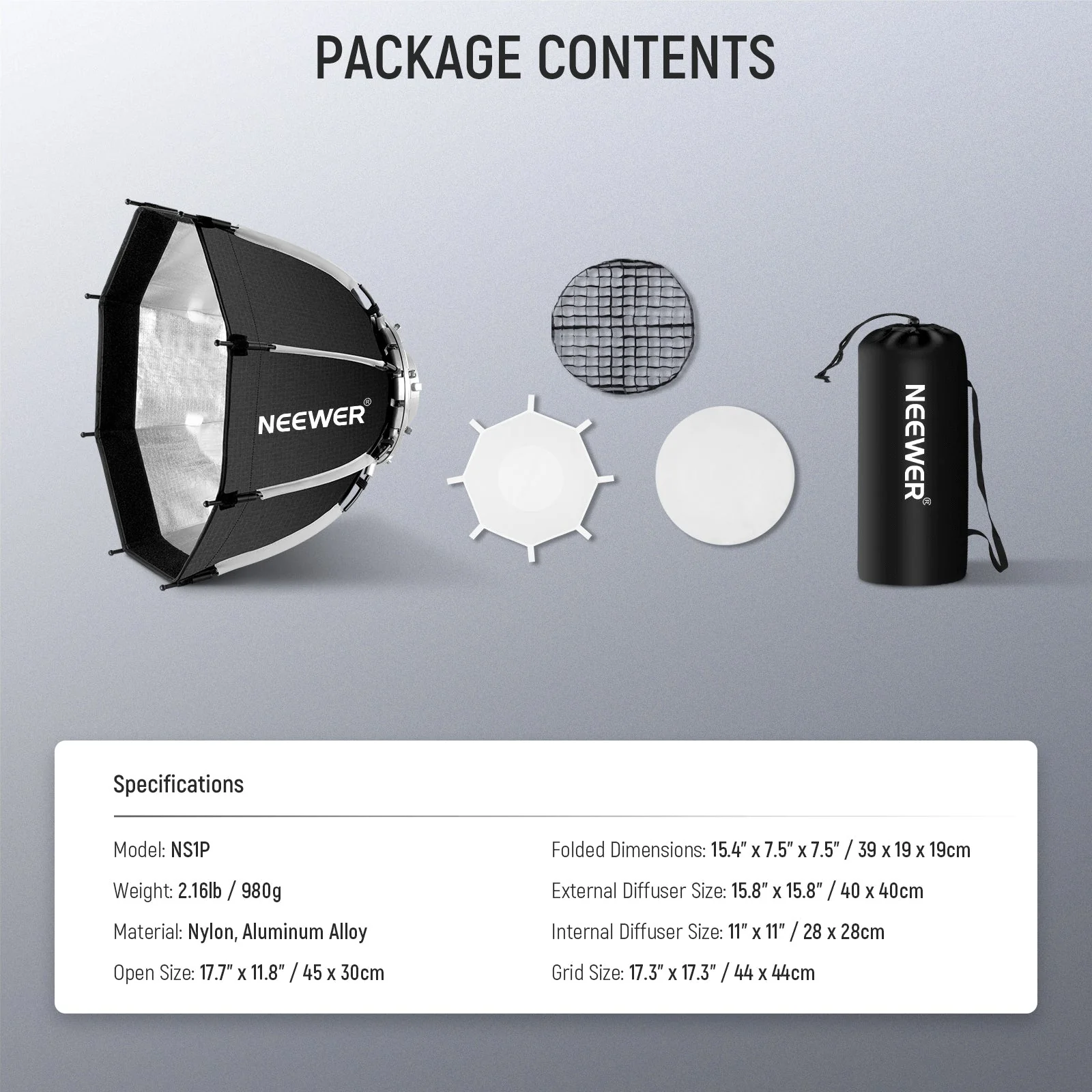 NEEWER NS1P 17.7"/45cm achteckige (Octa) Softbox mit Bowens Halterung - Image 8