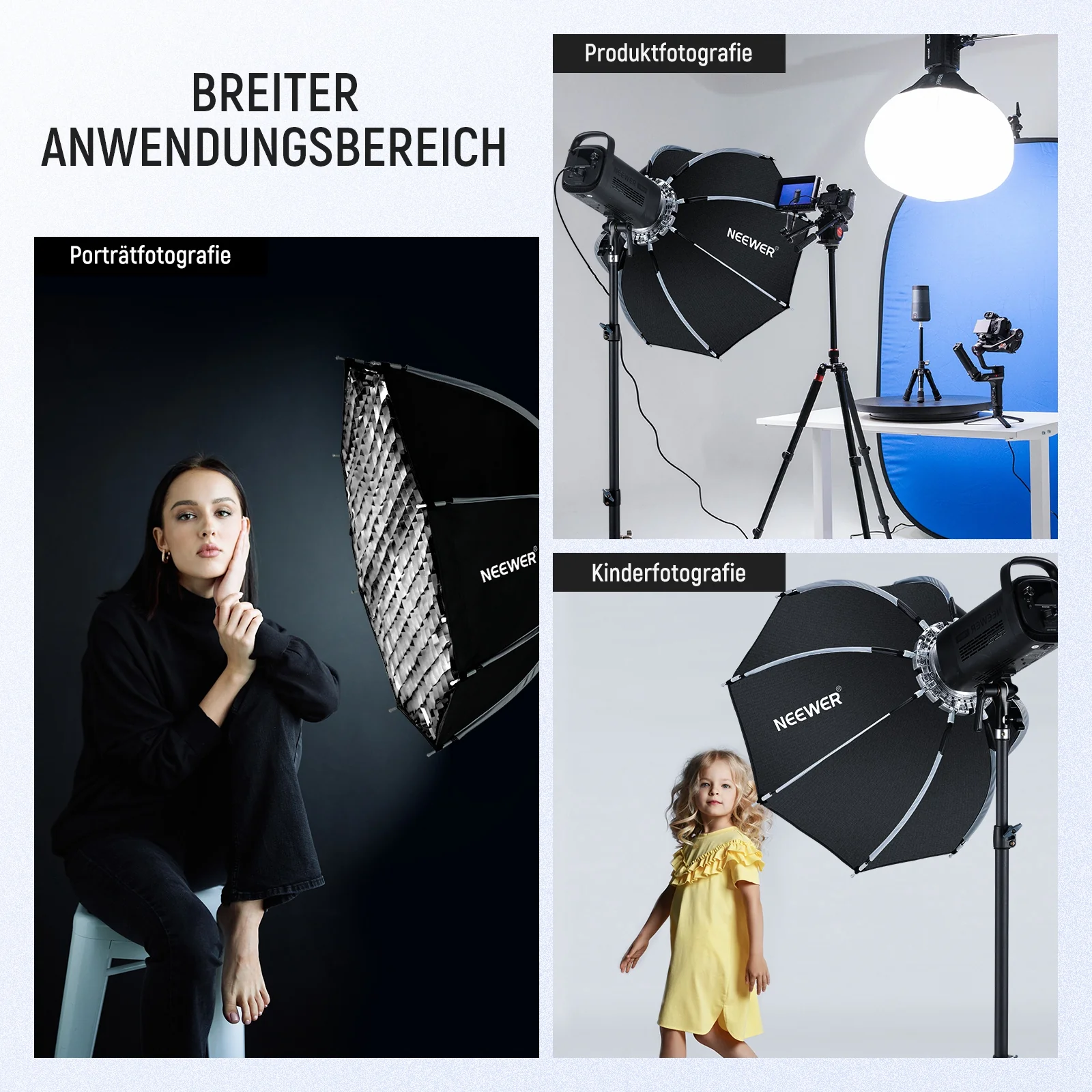 NEEWER NS21P/NS22P/NS27P/NS35P achteckige (Octa) Softbox mit Bowens-Mount & Schnellverschluss - Image 24