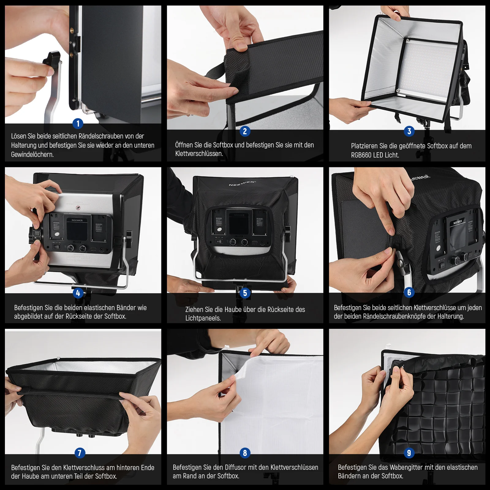 NEEWER NS4S verbesserter Softbox Diffusor für NL660 RGB660 PRO II LED Video Lichtpaneel - Image 7