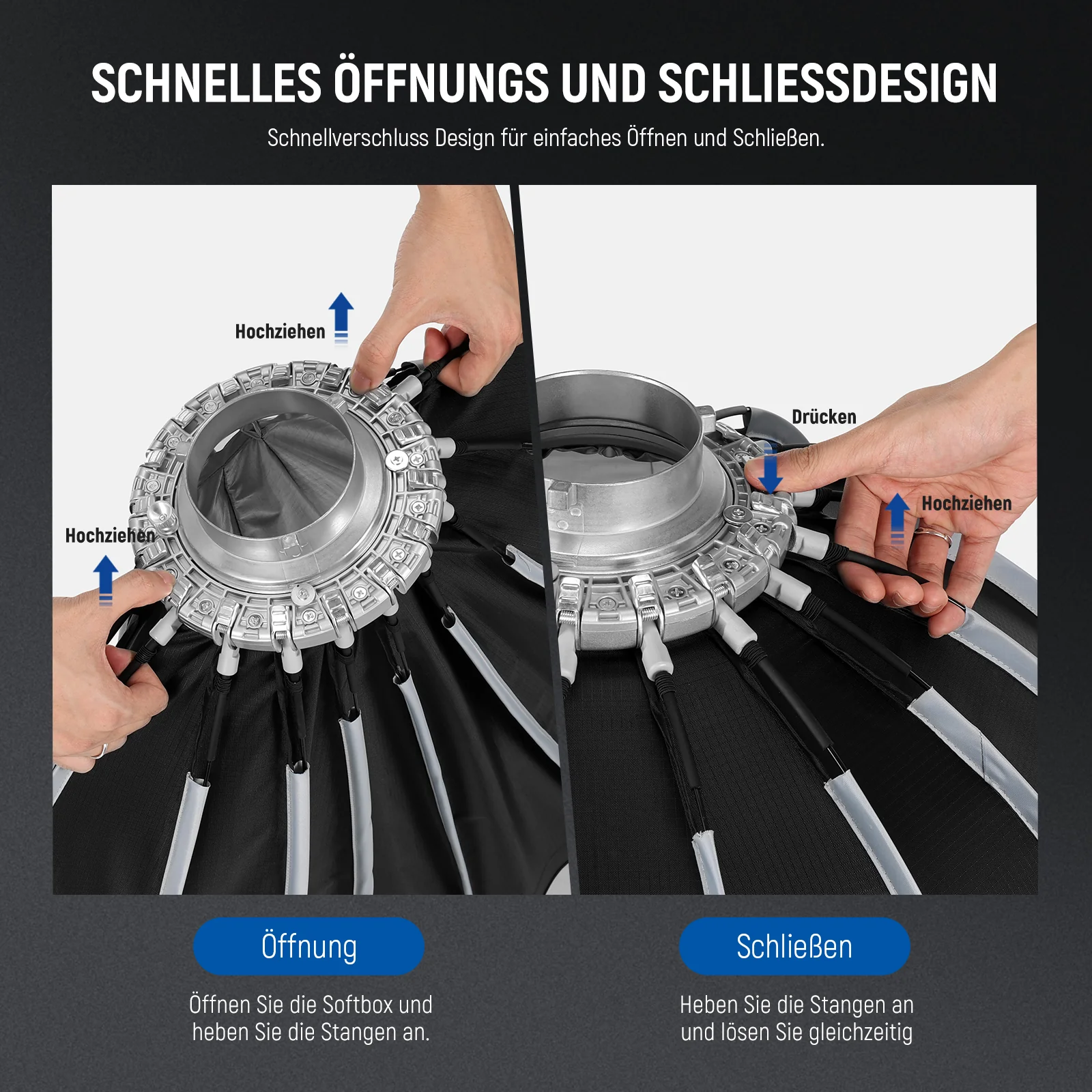 NEEWER NS55P/NS70P/NS90P/NS120P Parabolische Softbox - Image 3