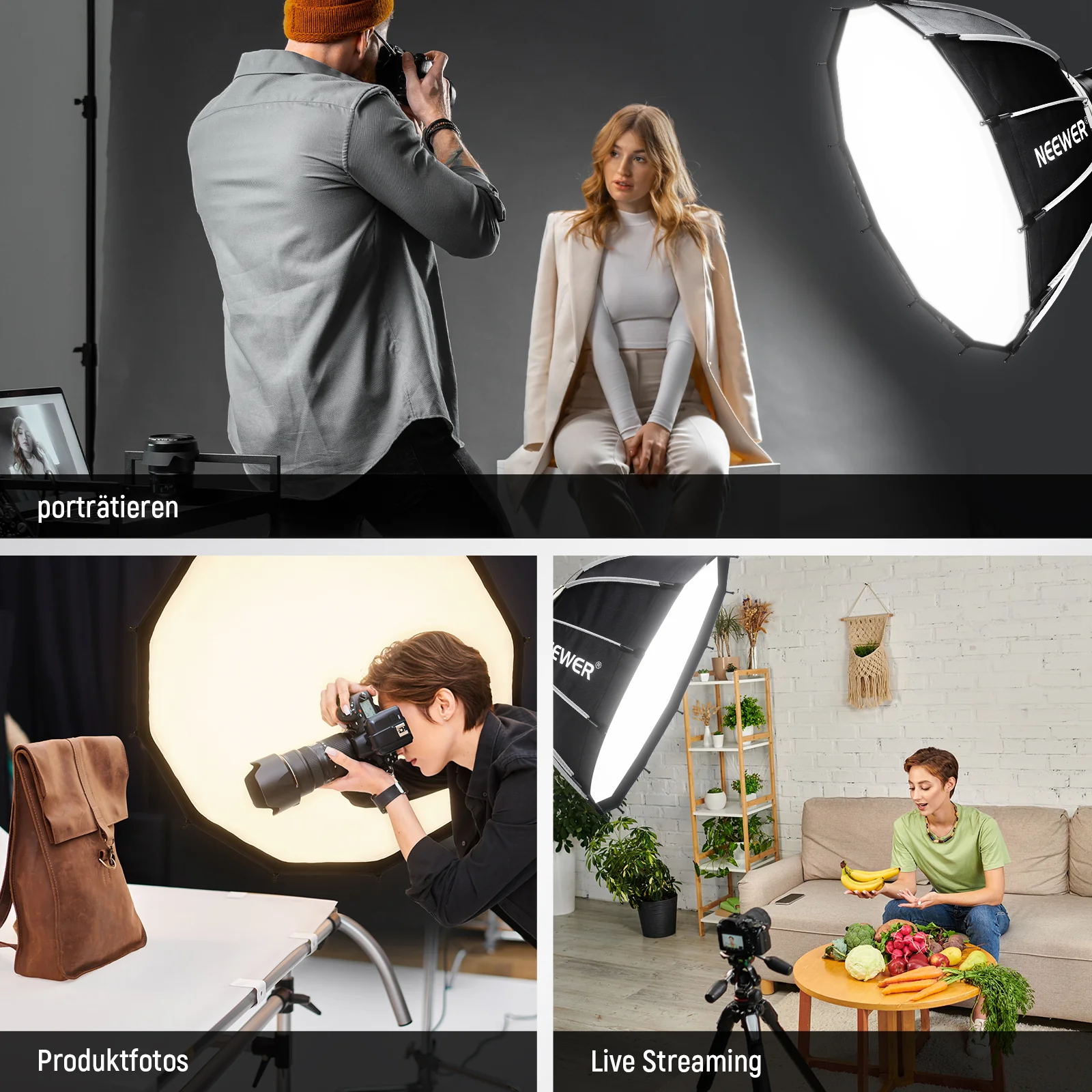 NEEWER NS6P/NS7P 65cm/85cm Bowens Mount Parabolische Softbox Dodecagon - Image 7