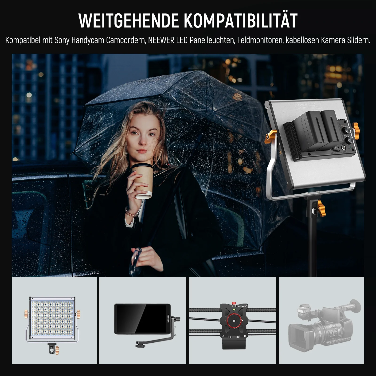 NEEWER NW-F970 2Stk NP-F970 7800mAh Ersatzakkus mit LCD Schnellladegerät Dual - Image 5