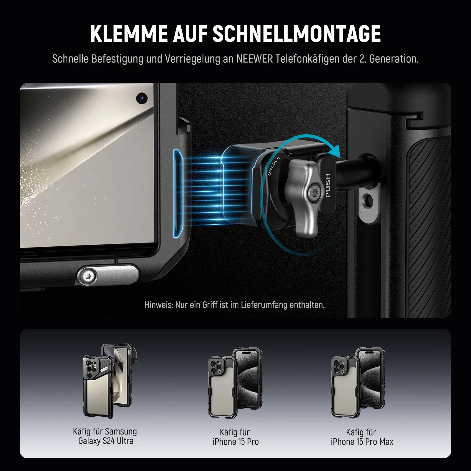 NEEWER PA045E Seitengriff mit Bluetooth Fernauslöser - Image 2