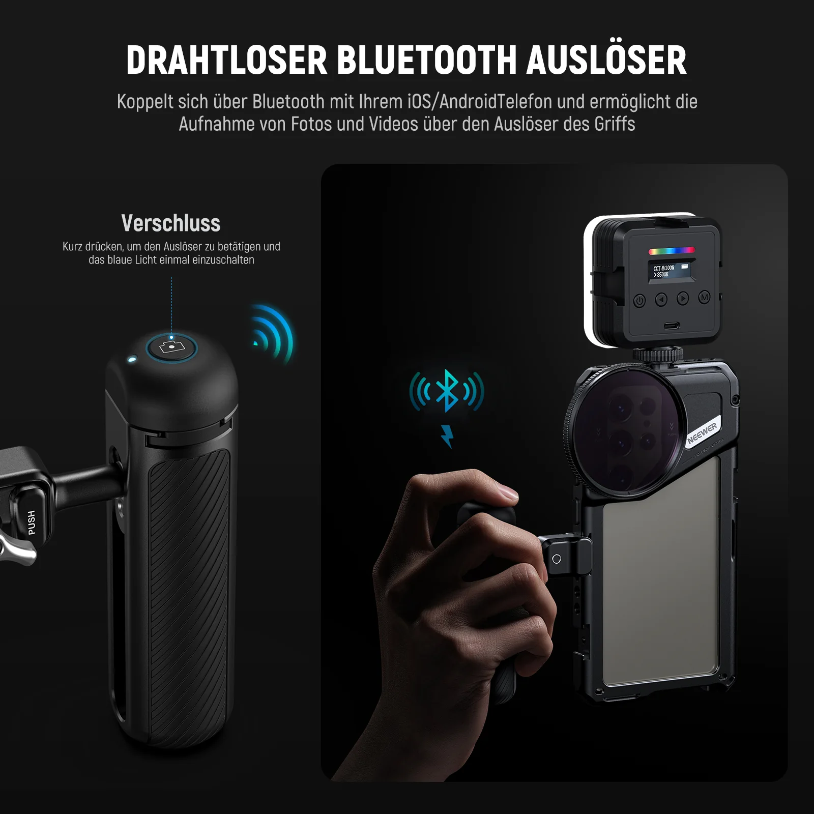 NEEWER PA045E Seitengriff mit Bluetooth Fernauslöser - Image 3