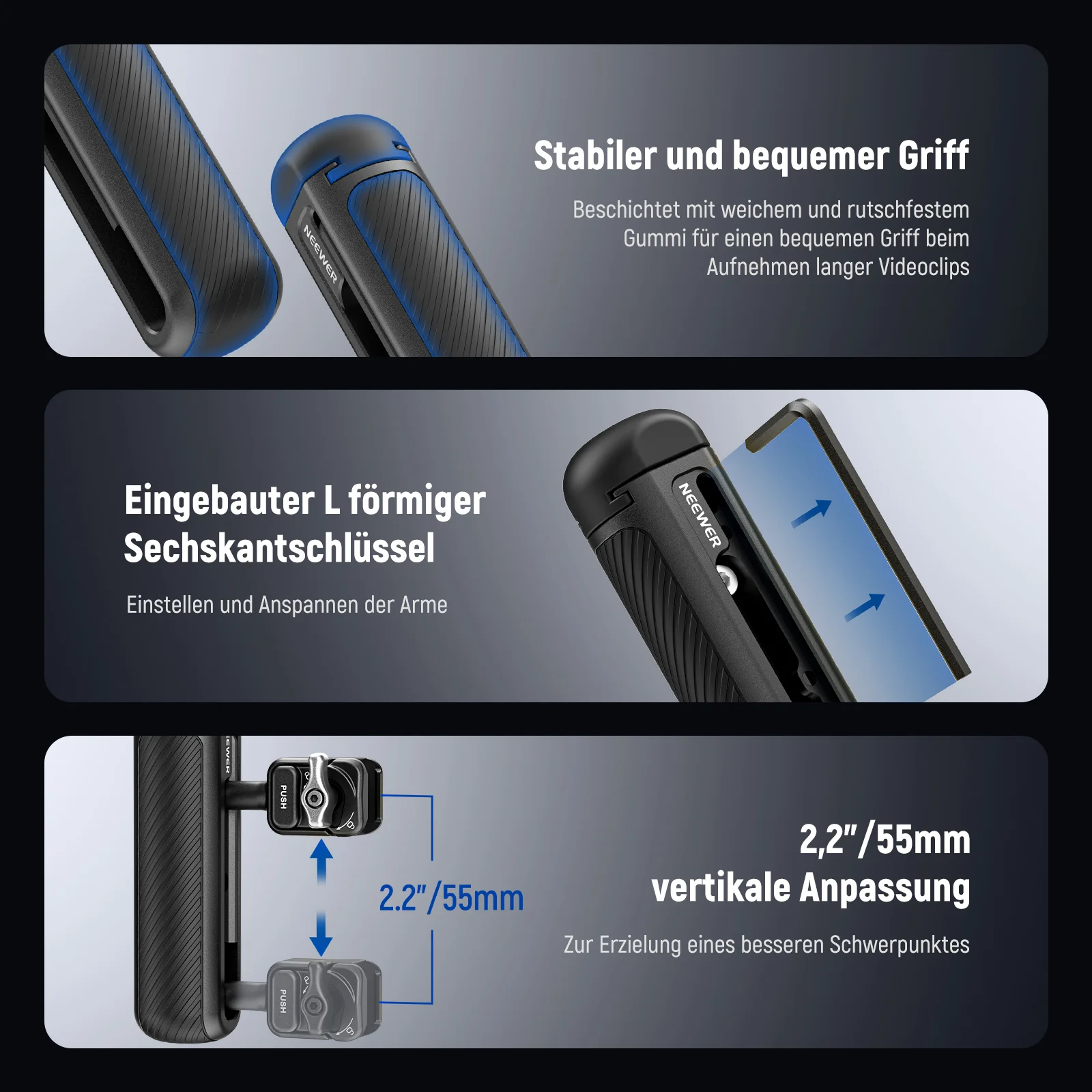 NEEWER PA045E Seitengriff mit Bluetooth Fernauslöser - Image 6
