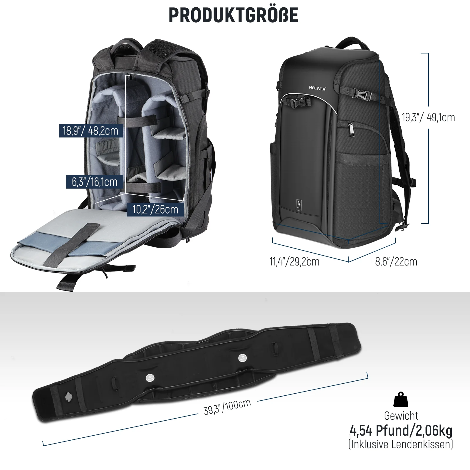 NEEWER PB010 29×22×49cm 20L Kamera-Rucksack - Image 8