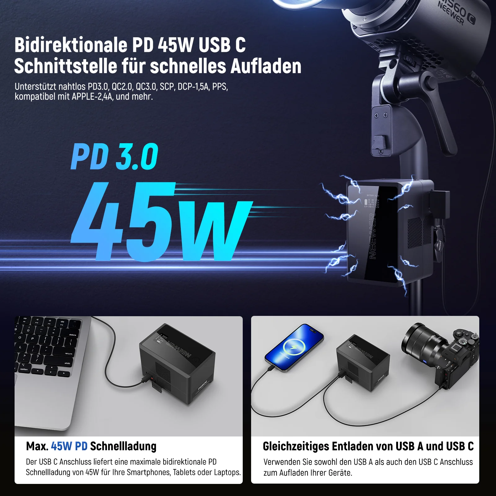 NEEWER Mini V Mount Akku PS050E 3450mAh 50Wh 14.54V - Image 8