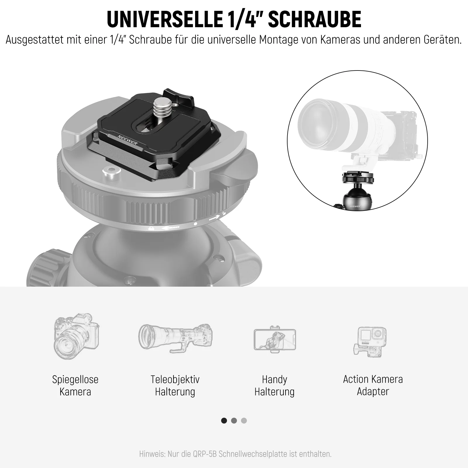 NEEWER QPR-5B 2er Pack 38mm quadratische Schnellwechselplatte - Image 3