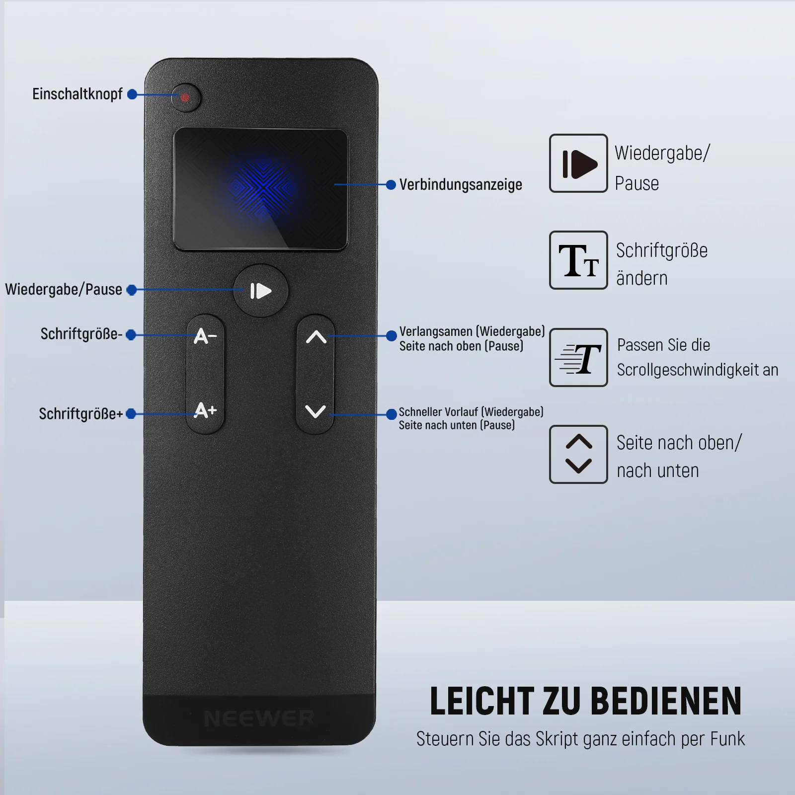 NEEWER RT113 Fernbedienung für NEEWER Teleprompter App - Image 3