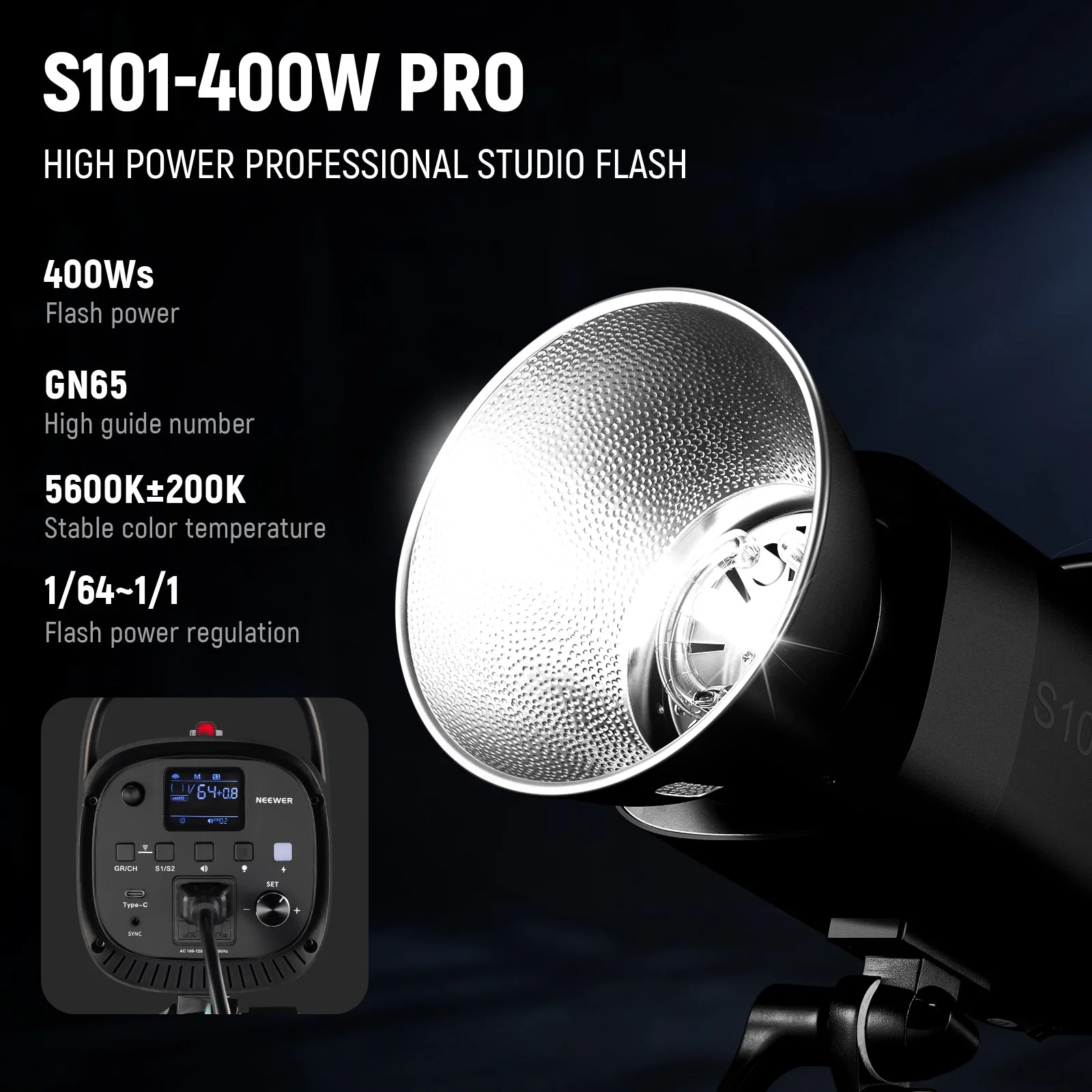 NEEWER S101-400W PRO Studio Strobe Flash Blitzlicht - Image 2