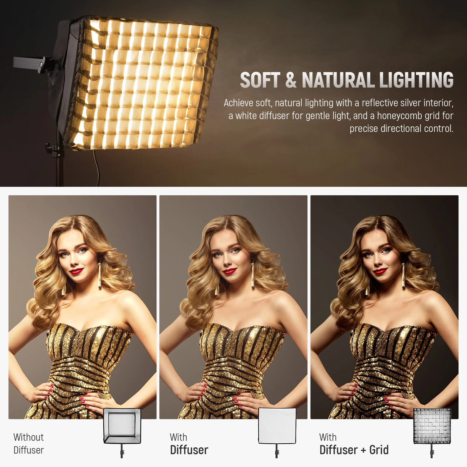 NEEWER verbesserter Softbox Diffusor für PL60C RGB LED Video Leuchtpult - Image 3