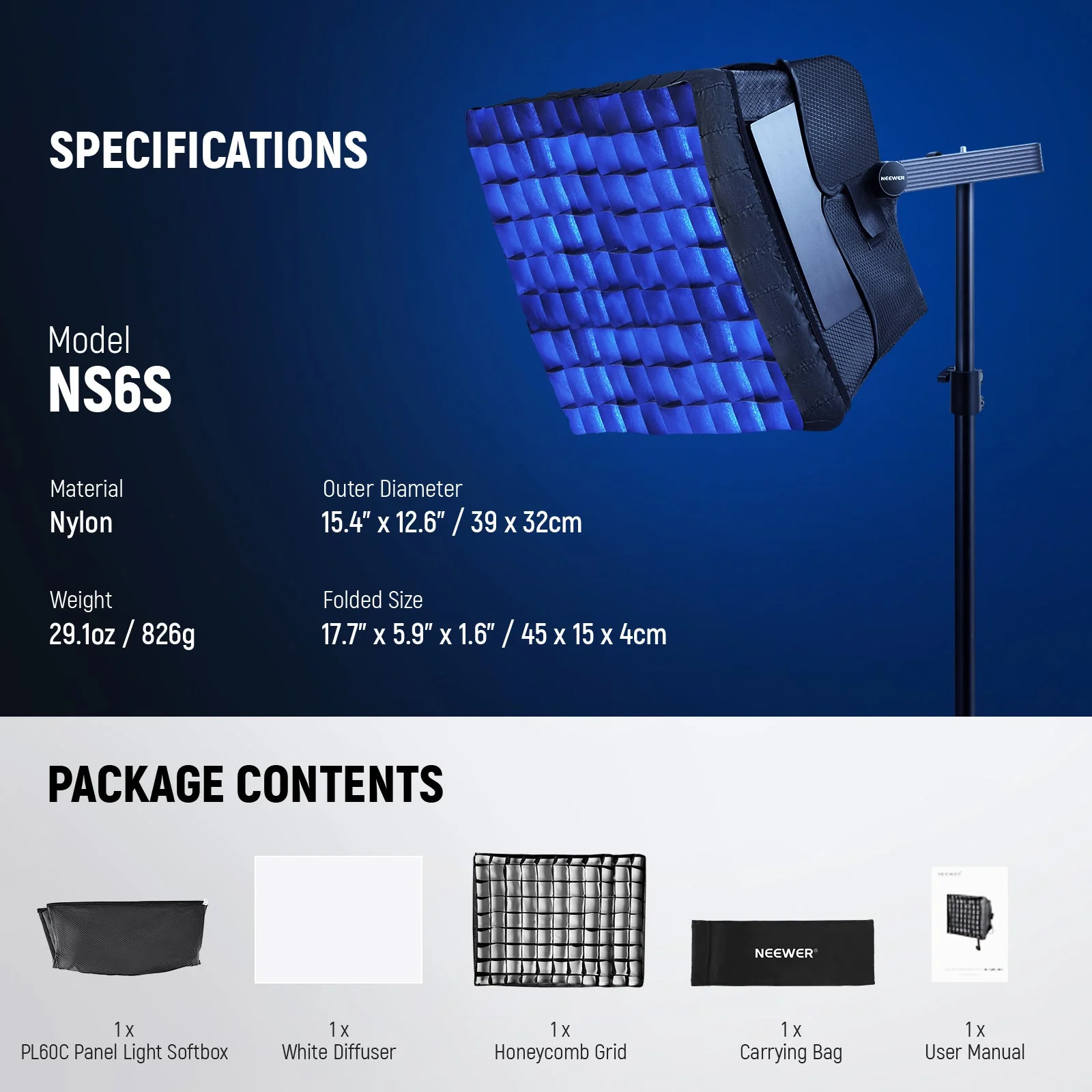 NEEWER verbesserter Softbox Diffusor für PL60C RGB LED Video Leuchtpult - Image 7