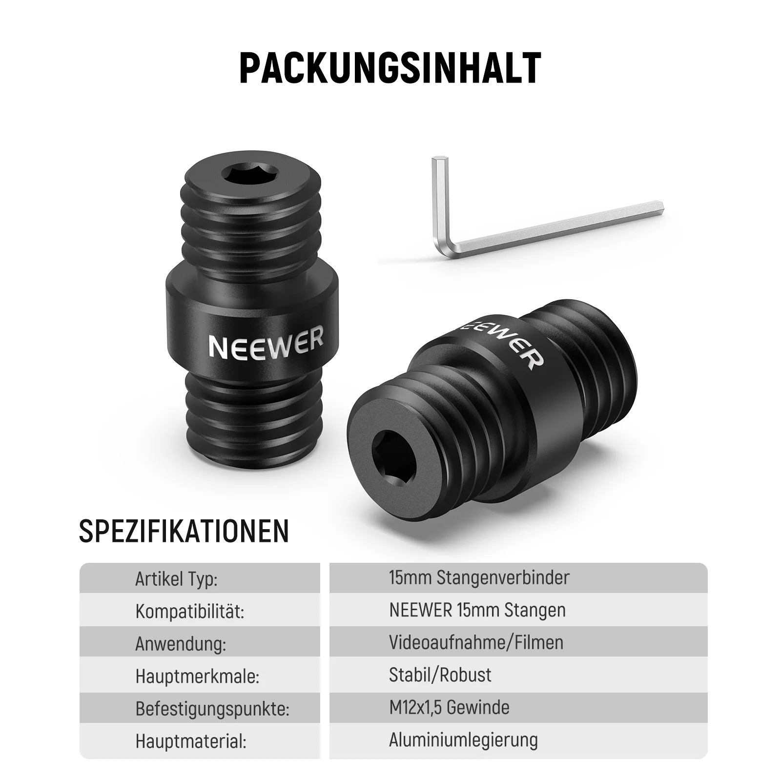 NEEWER SR020 15mm LWS Verbinder - Image 7