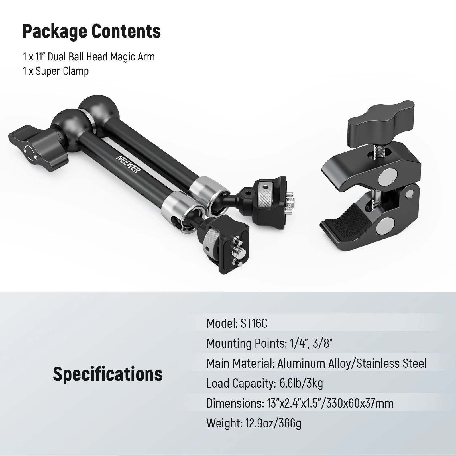 NEEWER ST07C/ST16C Magic Arm mit Super Clamp Set - Image 8