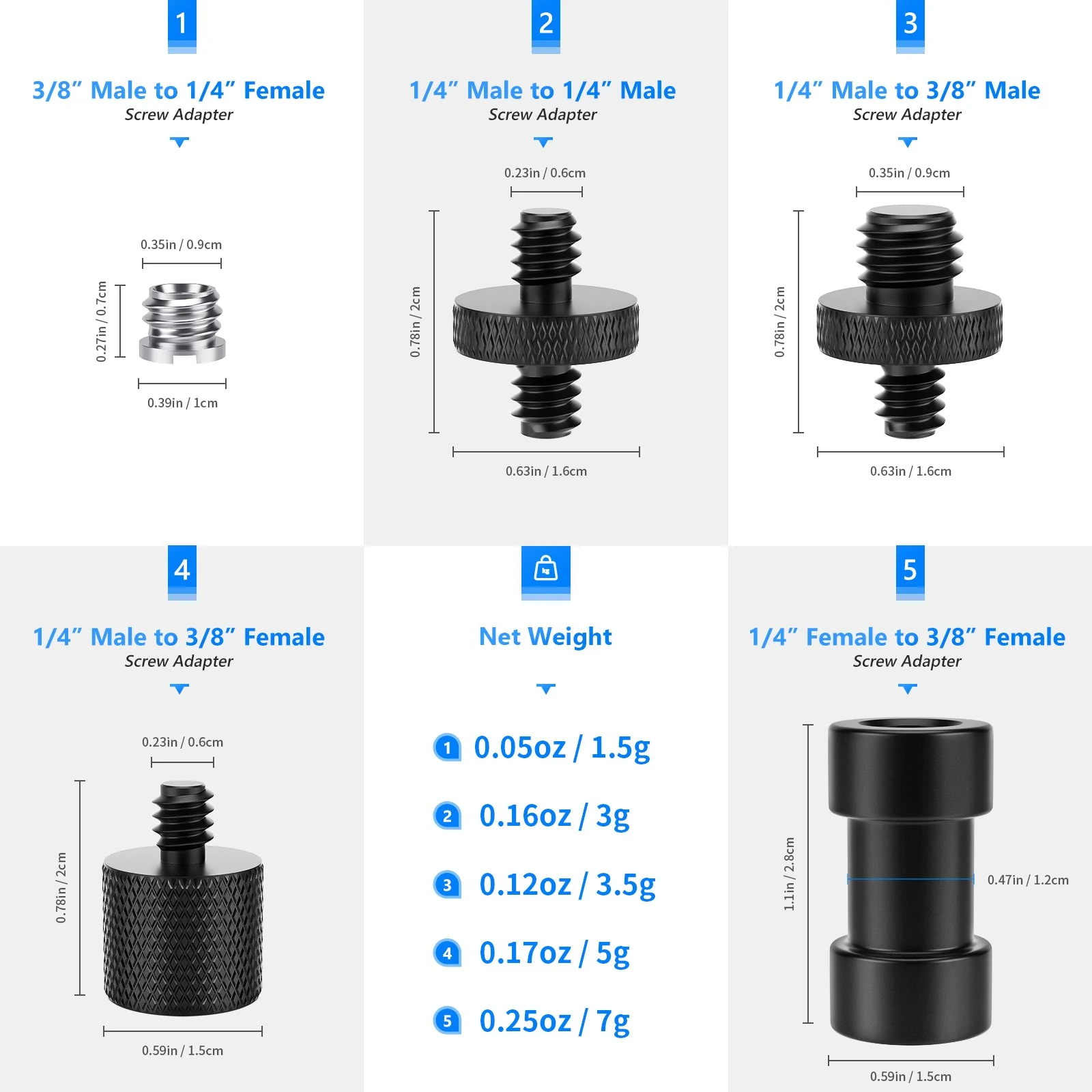 NEEWER ST29 22er-Pack Stativadapter Set - Image 8