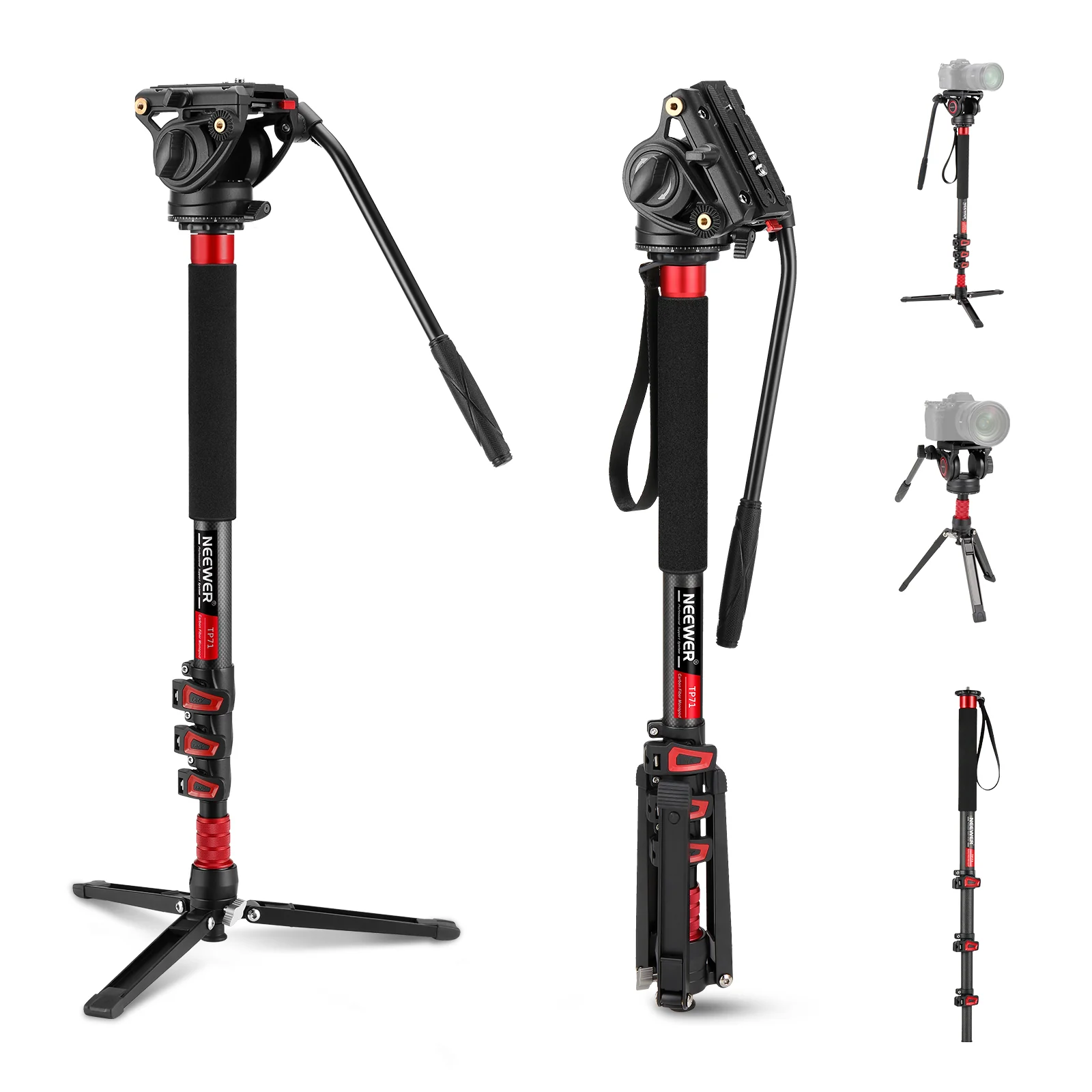 NEEWER TP71 67.7" 172cm Pro Kohlefaser Einbeinstativ