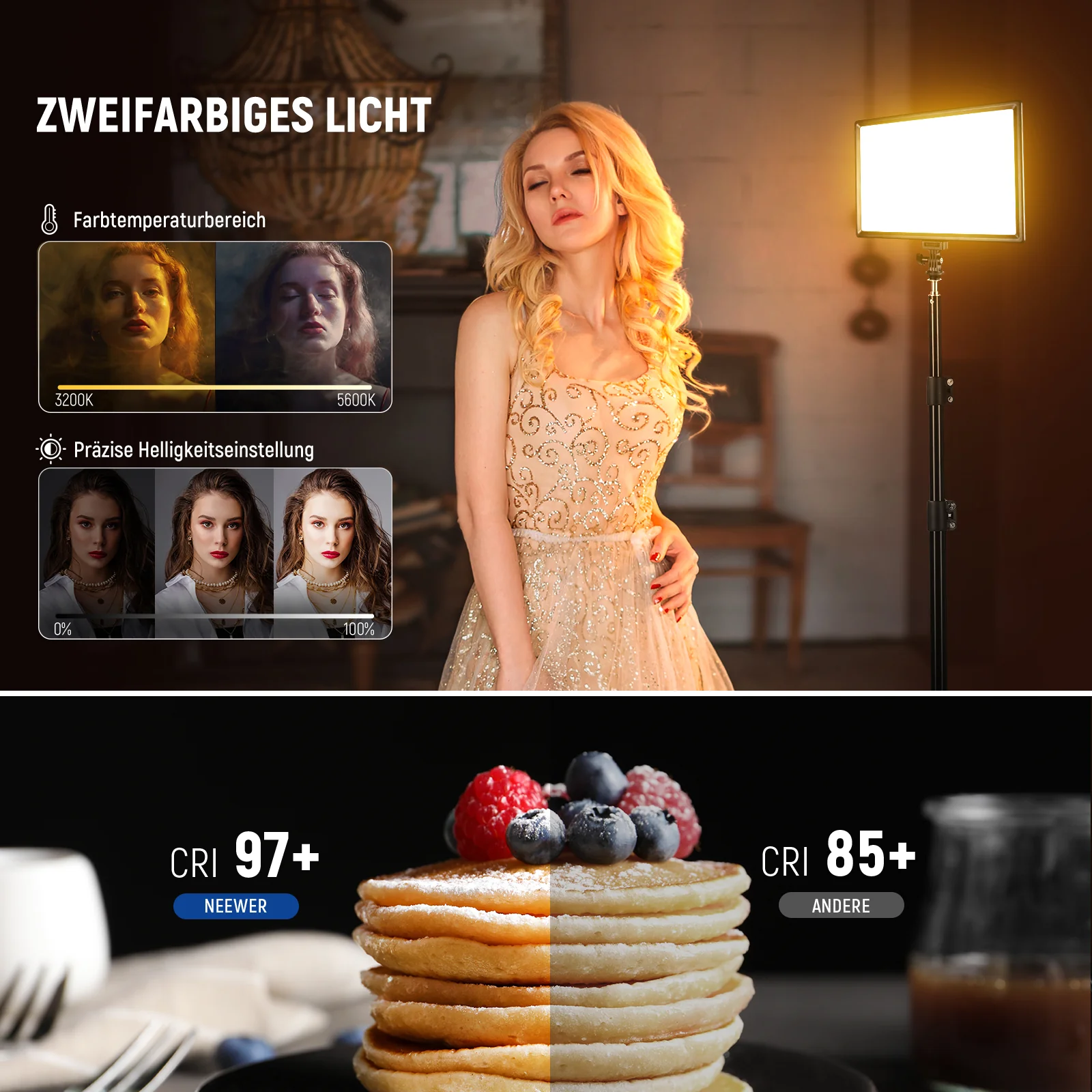 NEEWER NL-192AI Bi-color LED Videolicht - Image 4
