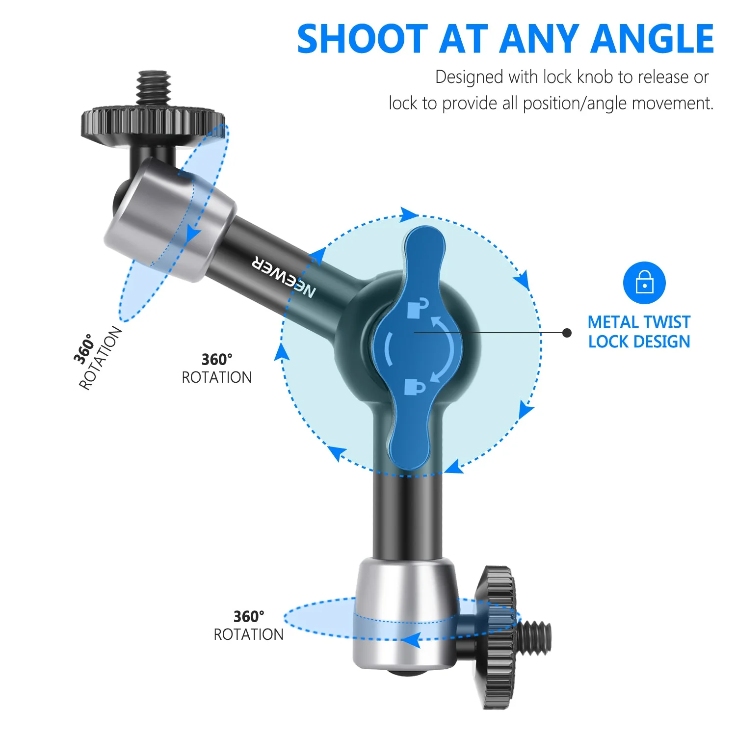 NEEWER ST15/ST25 Verstellbarer Friktions Magic Arm - Image 6