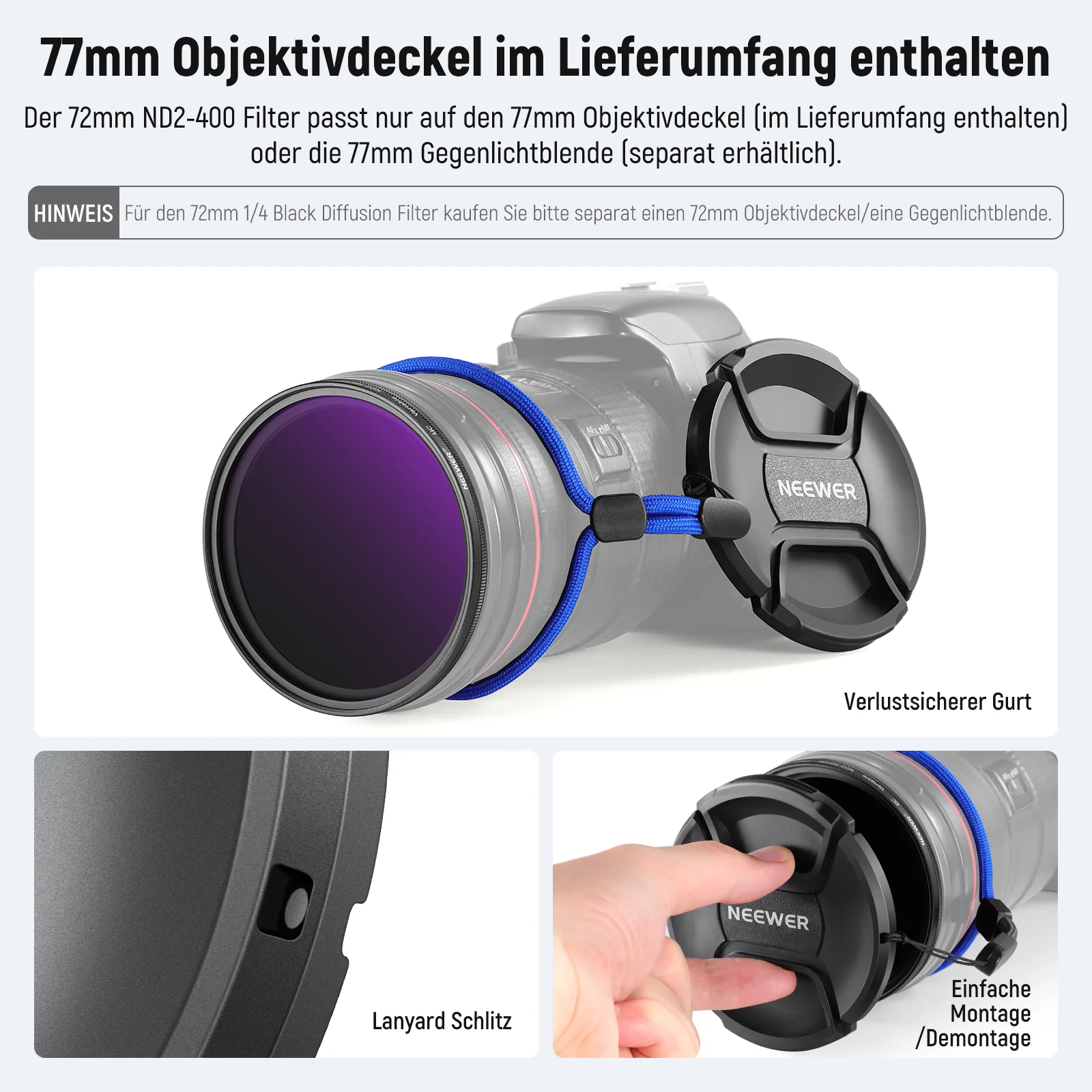 NEEWER Variable ND2-400 & Black Diffusion 1/4 Filter Set - Image 21