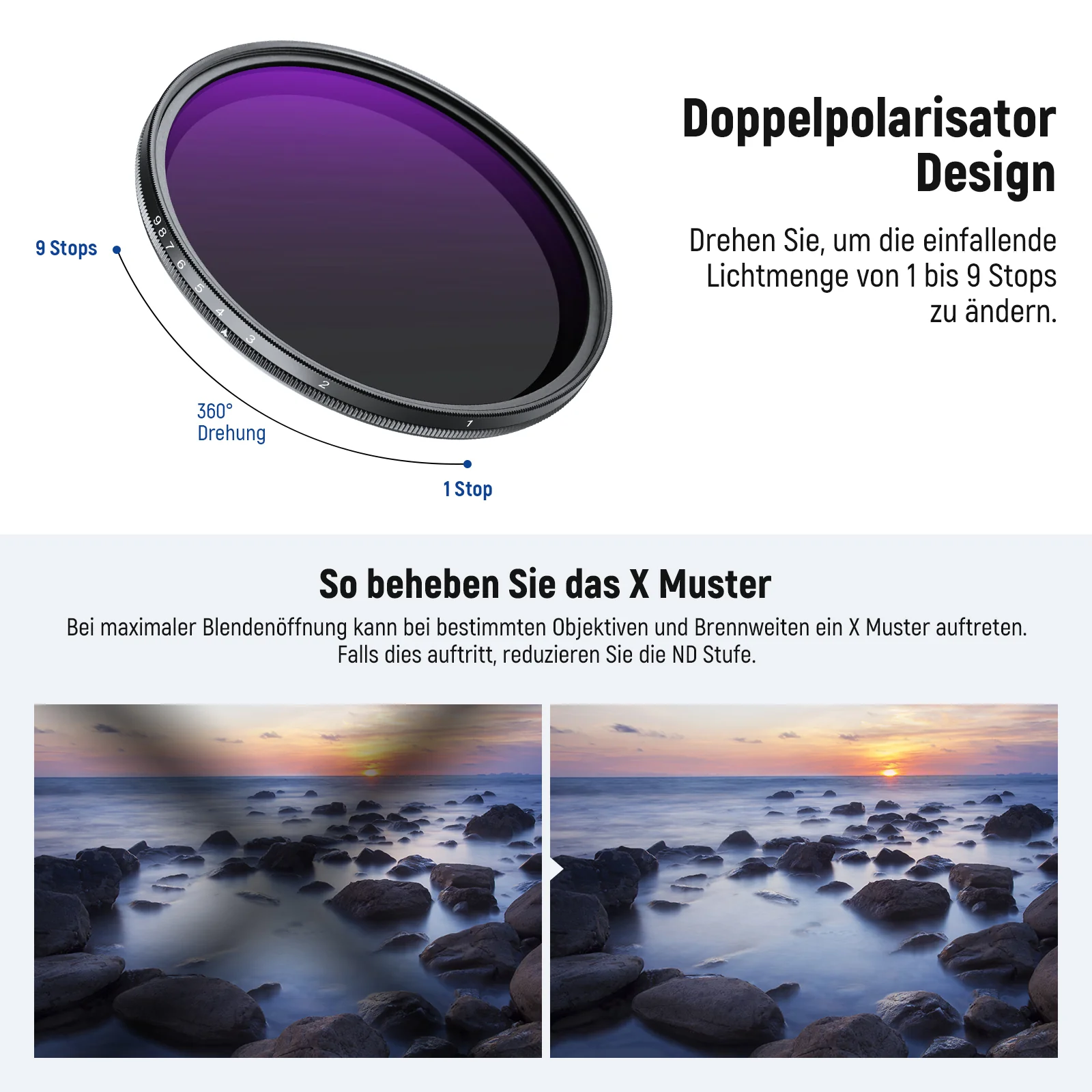 NEEWER Variable ND2-400 & Black Diffusion 1/4 Filter Set - Image 38