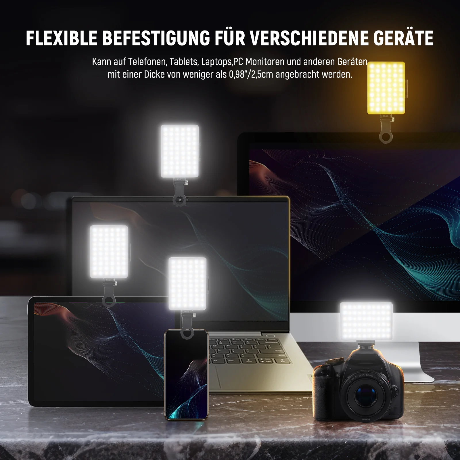 NEEWER BASICS VL67B Bi Color (Zweifarbig) Selfie Licht mit APP Steuerung - Image 3