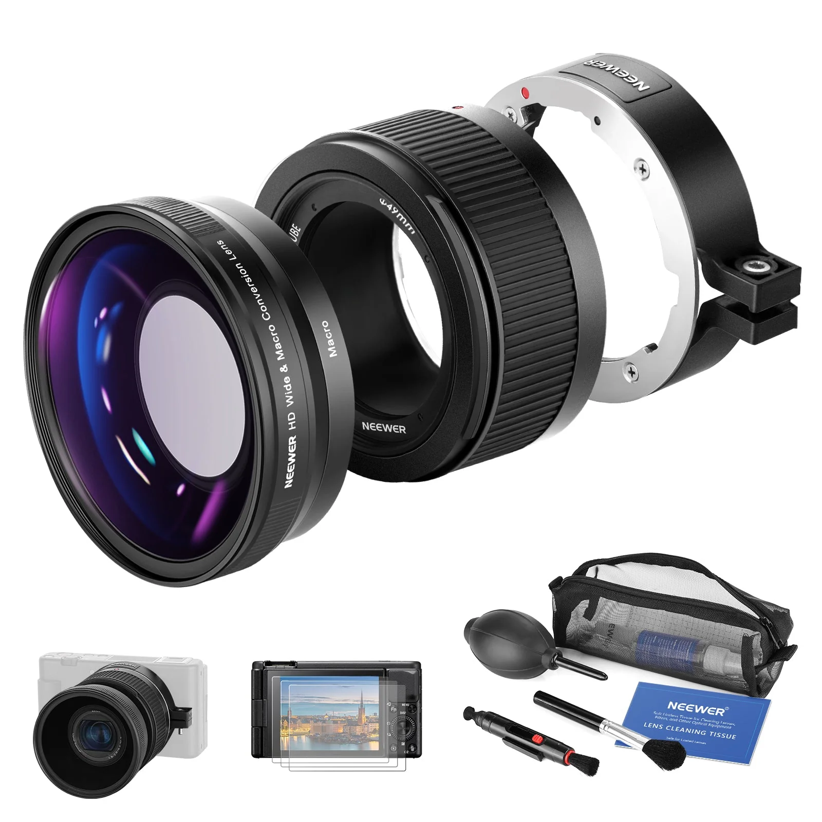 NEEWER 2-in-1 Weitwinkel-Objektiv & 10x Makro-Objektiv für Sony ZV1 - Image 3