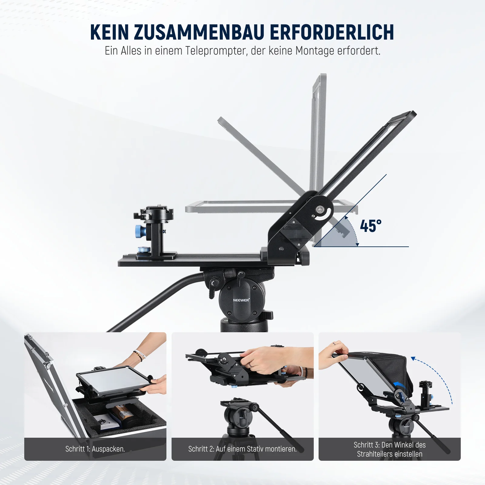NEEWER X12II Teleprompter mit Kamera Halterung - Image 3