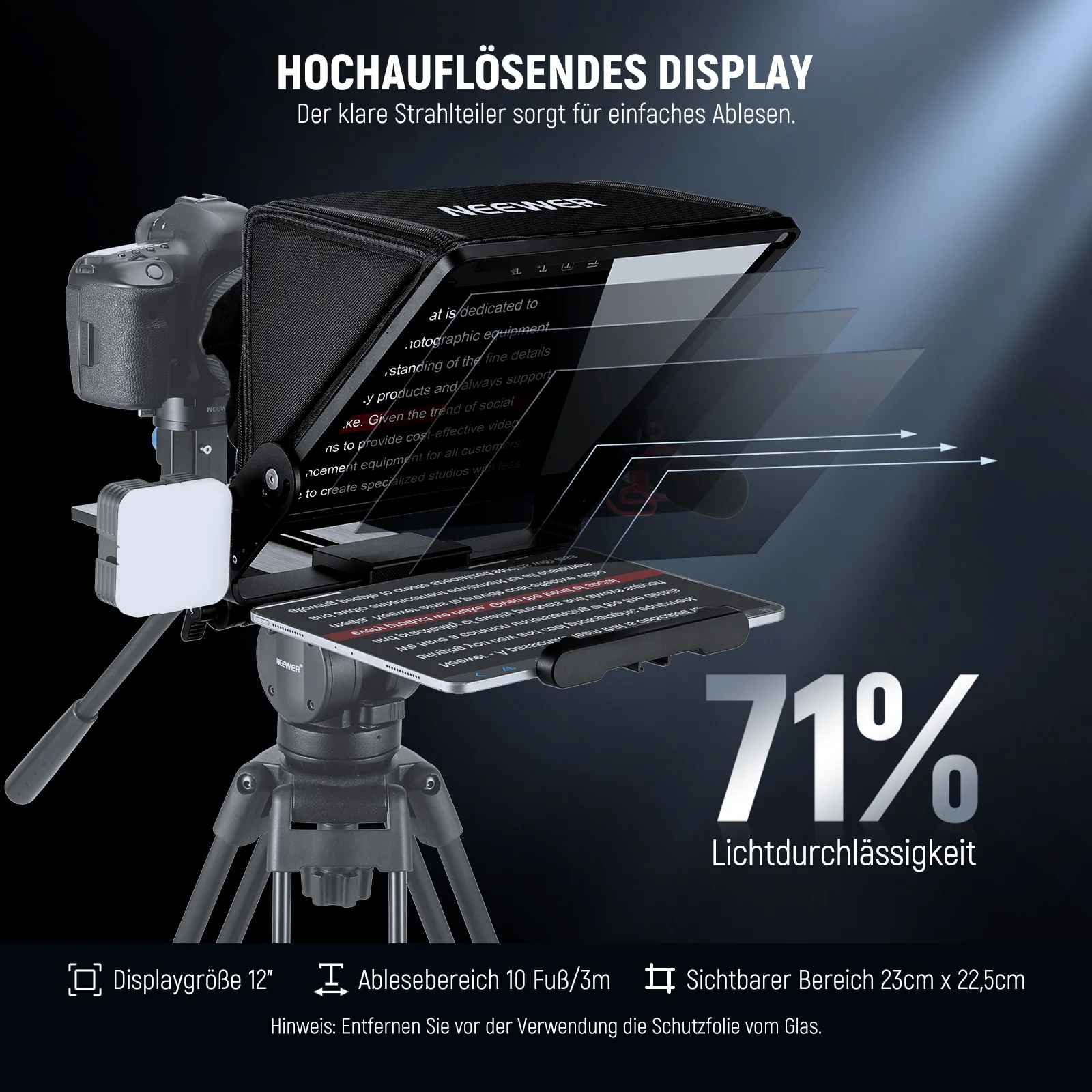 NEEWER X12II Teleprompter mit Kamera Halterung - Image 4