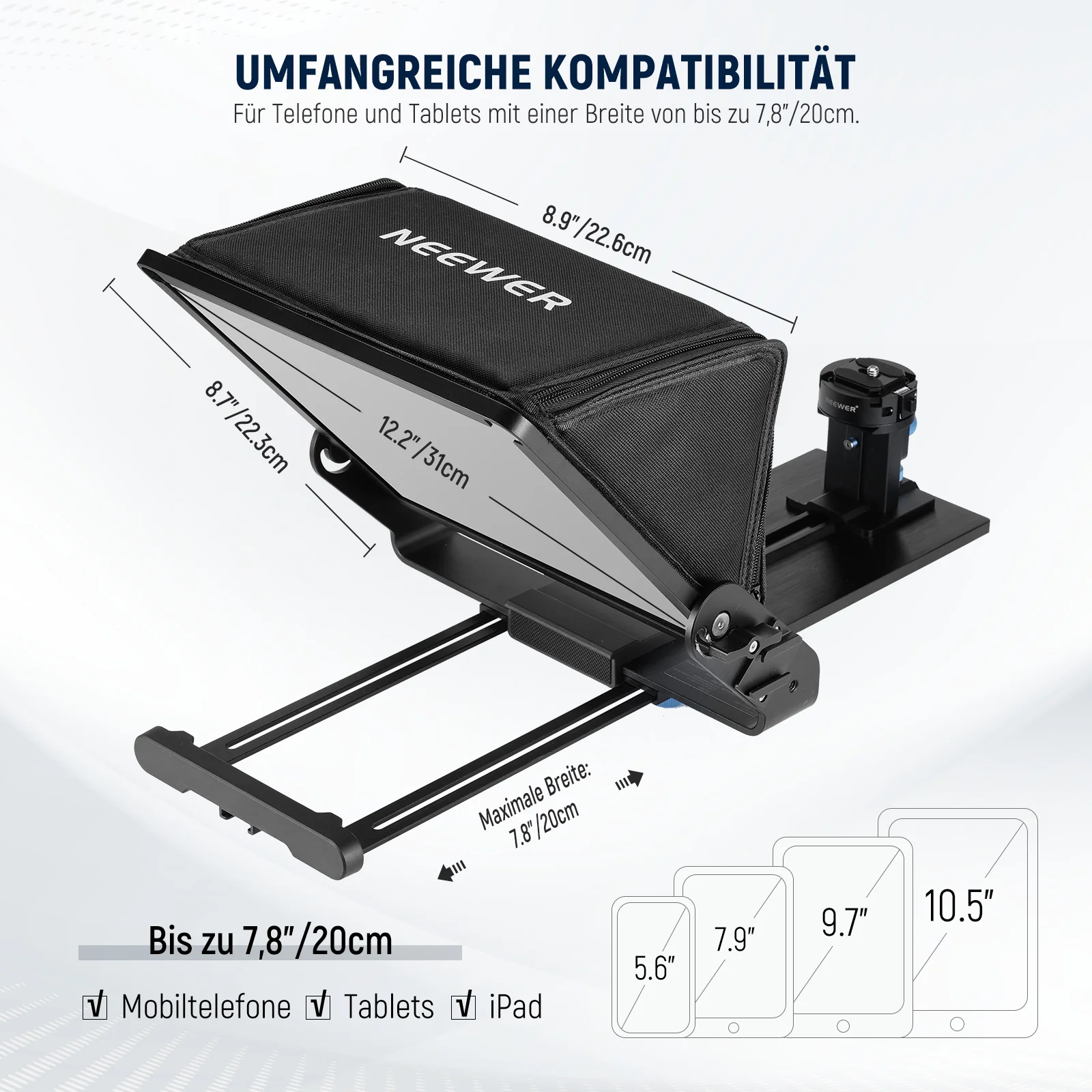 NEEWER X12II Teleprompter mit Kamera Halterung - Image 6
