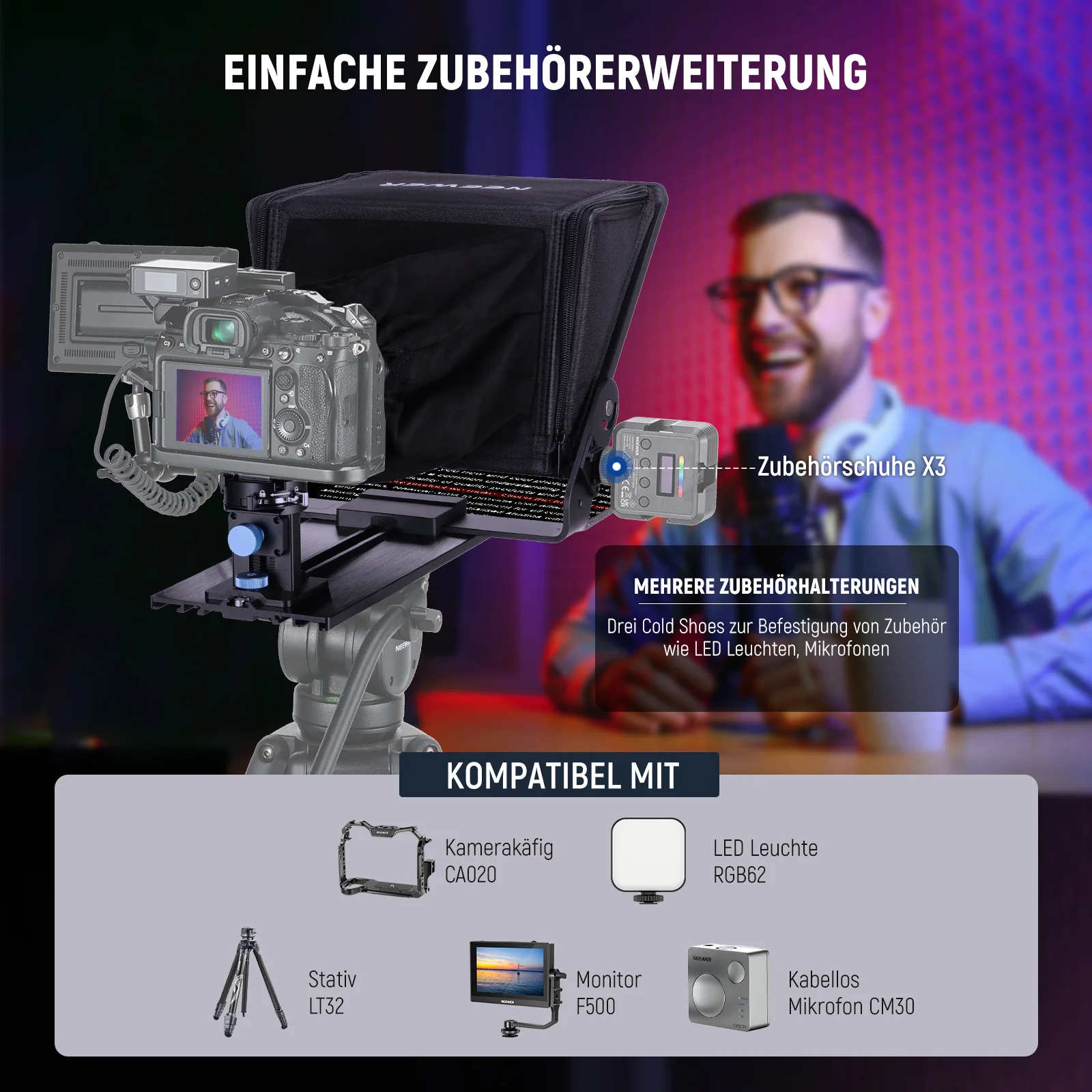 NEEWER X12II Teleprompter mit Kamera Halterung - Image 7
