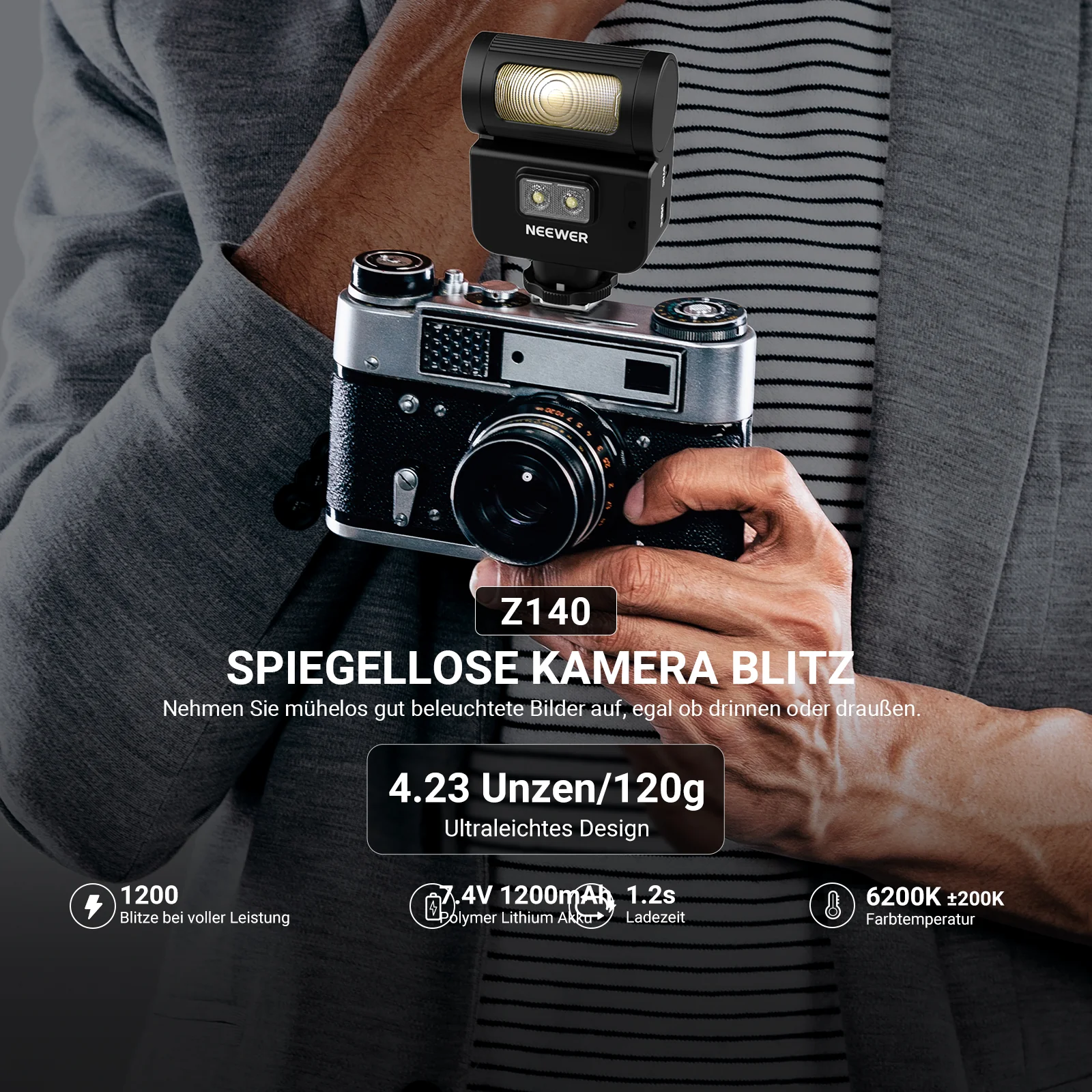 NEEWER Z140 16Ws Mini Kamera-Blitz - Image 2
