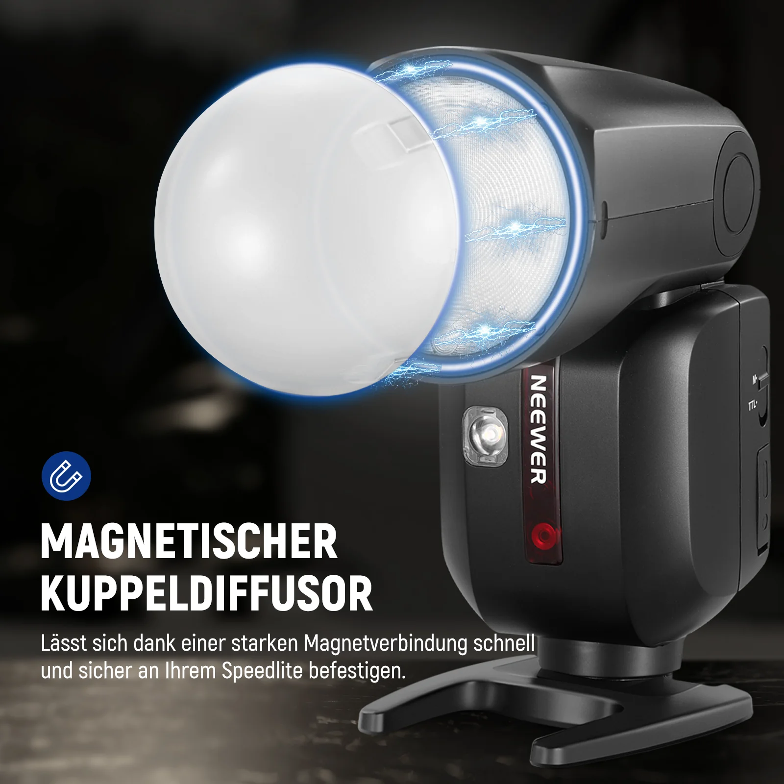 NEEWER Z2 3000mAh Batterie TTL Flash Rundkopf Blitz Speedlite mit Diffusor - Image 2