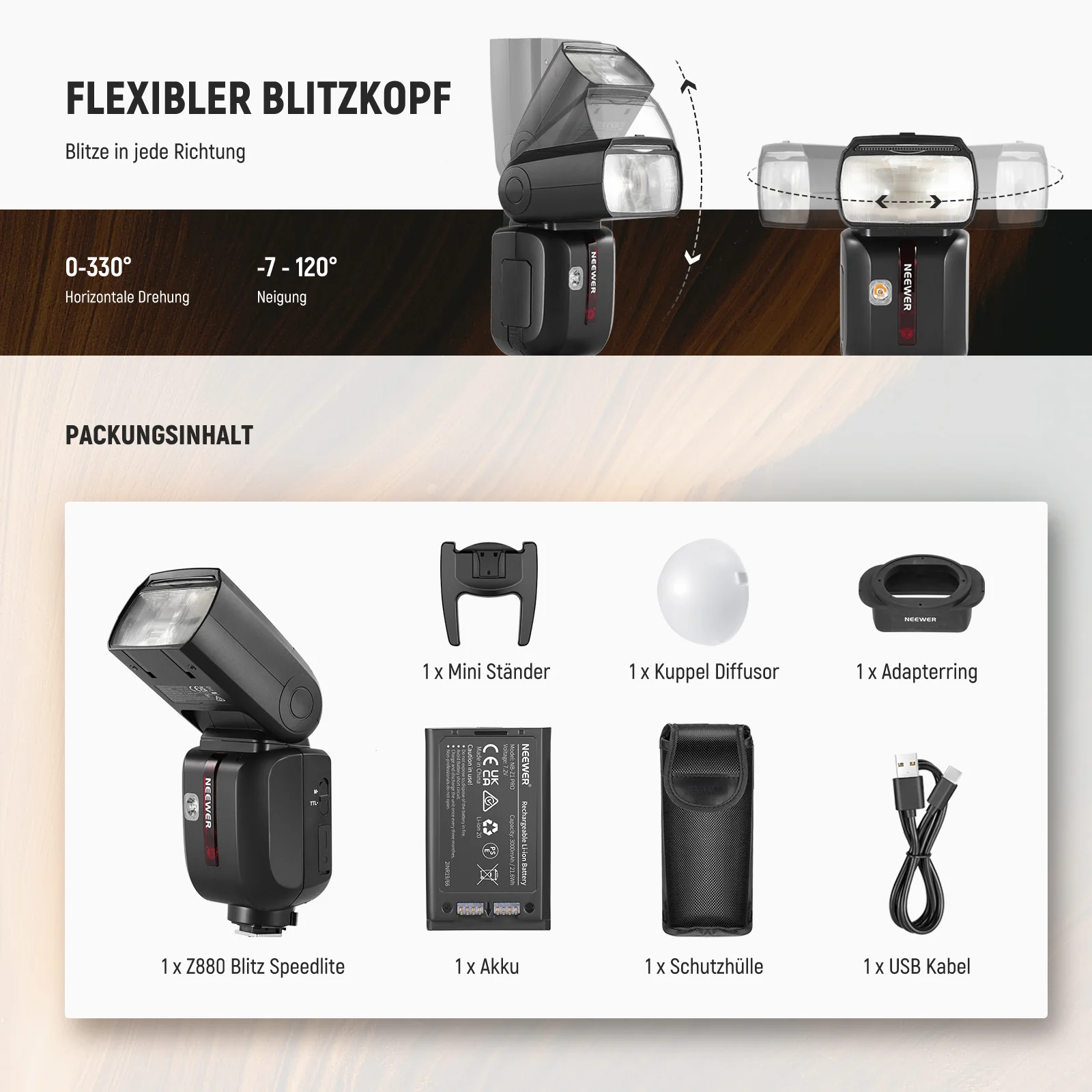 NEEWER Z880 76W 2,4G TTL Kamera Blitz Speedlite Flash mit Diffusor - Image 9