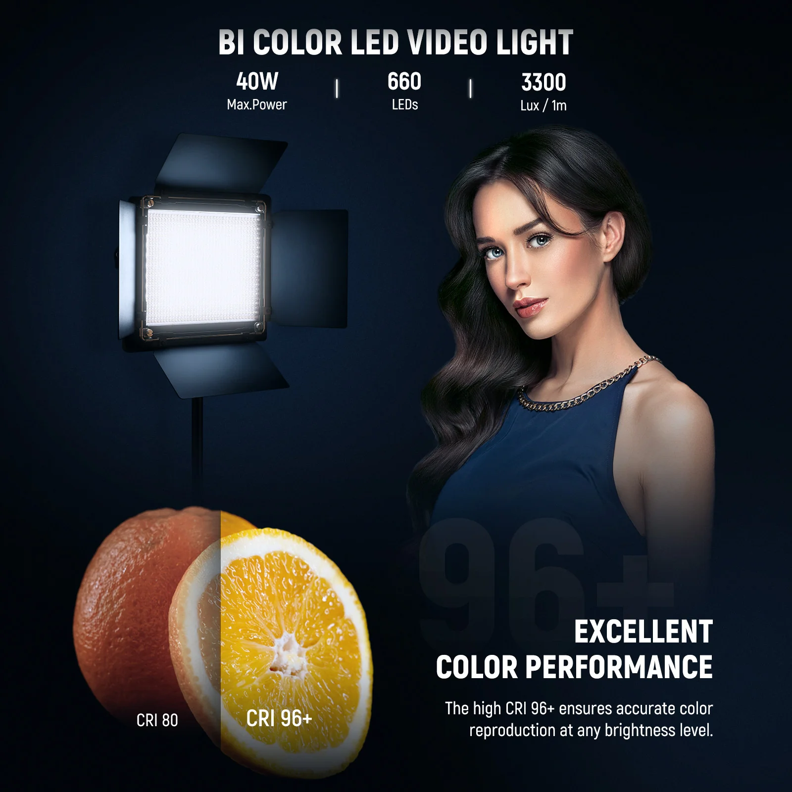 NEEWER NL660 Dimmbare Bi-color LED-Panellicht mit Metallklappen - Image 8